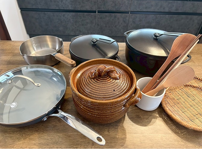 こだわりの鍋やフライパンなどの調理器具